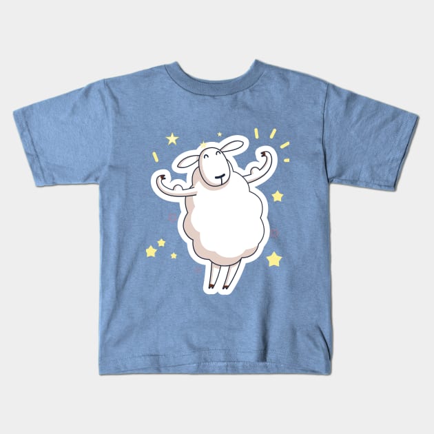 cute sheep Kids T-Shirt by MissSwass